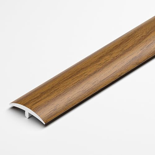 VQWQV Tira de transición para Suelo T (3 pcs x 90 cm), Vinilo Autoadhesivo Tira de Tapicería diseño de veta de maderapara Cubrir Juntas de umbral(Dark Brown,W2.5cm)