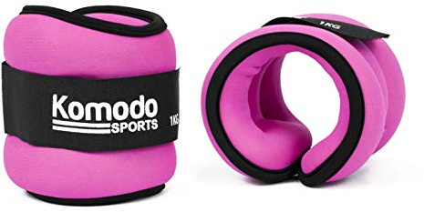 Komodo Pink Neoprene Ankle and Wrist Weights (1kg = 2 x 0.5kg)