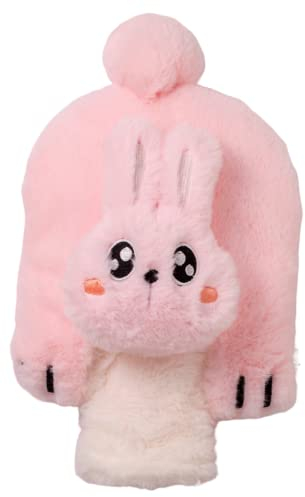 Ellie & Lewis kuschelige Wärmflasche mit niedlichem Hasenbezug, flauschiger Tierbezug (Häschen), Geschenk, Wärmflaschen für Erwachsende und Kinder, für Frauen Männer Jungen Mädchen, 0,5 l groß (pink)