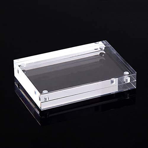 Marco de fotos acrílico transparente, soporte magnético para pósteres, efecto de cristal multitamaño, 7 x 10,5 cm