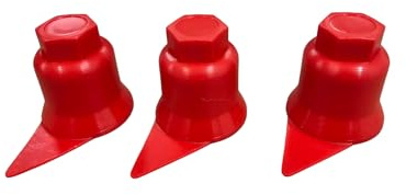 Kram - Tuck – 100 x hjulskruvar – hjulmuttrar – hjulmutterkåpor – plastkapslar höljen - skyddsindikator för lösa skruvar (röd, 33 mm)