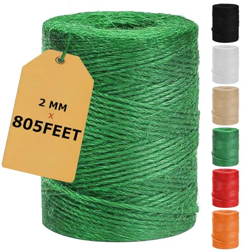 Vanhench 805ft Garden Twine, Green Twine String for Christmas Supplies Gardening Tomato Climbing Plant Tie Floristry Arts & Crafts, Hanging Planter Basket, Greenhouse Plant Accessories (Green)