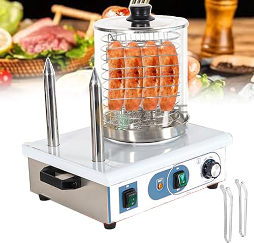 forplubossmmp Vaporera para Perritos Calientes Y Calentador De Panecillos, Máquina para Hacer Salchichas Eléctrica, Parrillas De Contacto Eléctricas Vaporizadores De Alimentos,2-Stick