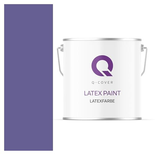 Q-COVER Latexfarbe 5L Dunkel Violett – Matte Innenfarbe für Wand & Decke, Klasse 3, Hohe Deckkraft, Scheuerfest