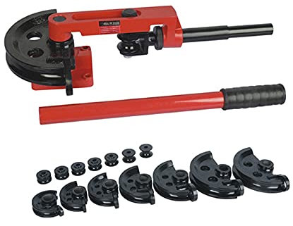 Manuelle Rohrbieger Rohrbiegegerät 10-25mm Rohrbiegemaschine 0-180° Handrohrbieger Rohr Rohrbieger 7 Matrizen Zum Biegen Mechanische Biegeapparat Rohrbiegewerkzeug für Rohrbiegung Rohre