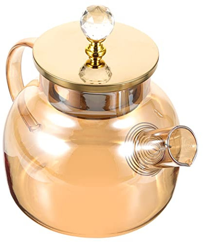 Cabilock Bricco Per Acqua in Vetro Brocca Per Acqua Fredda e Calda Barattolo Per Succo Coperchio Per Frigorifero