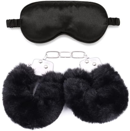 Yoga Workout Set de 2 - Masque pour les yeux en satin - Masque pour les yeux confortable et doux, bracelet en peluche réglable Set de 2 (Noir)