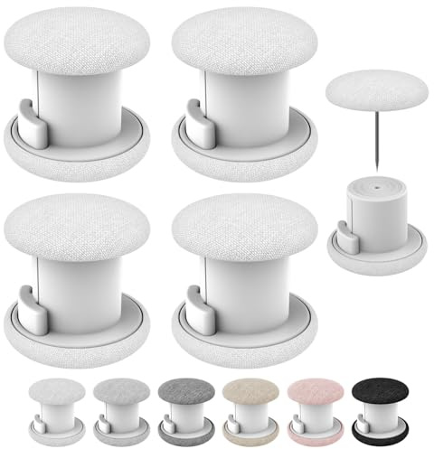 AHAILUOO Duvet Pins & Clips-Double Sided Pin Fasteners - Prevents Comforter from Shifting in Cover,Soft Linen Material Double Sided Pin Fasteners for Quilt,Cushions (6, White)