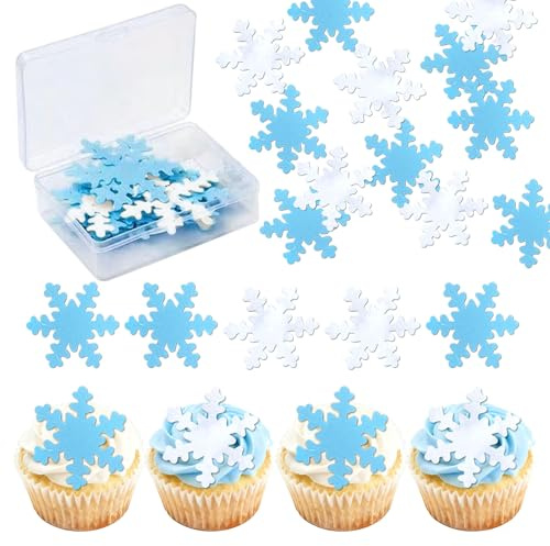 50 unidades comestibles copos de nieve decoración repostería postres congelados muffins cupcakes cumpleaños baby shower bodas fiestas