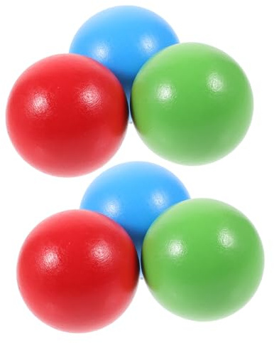 ERINGOGO 6Pcs Wooden Bocce Balls for Outdoor Lawn Games Smooth Surface Sturdy Wood Rolling Balls for S Recreational Play Sports for Boys