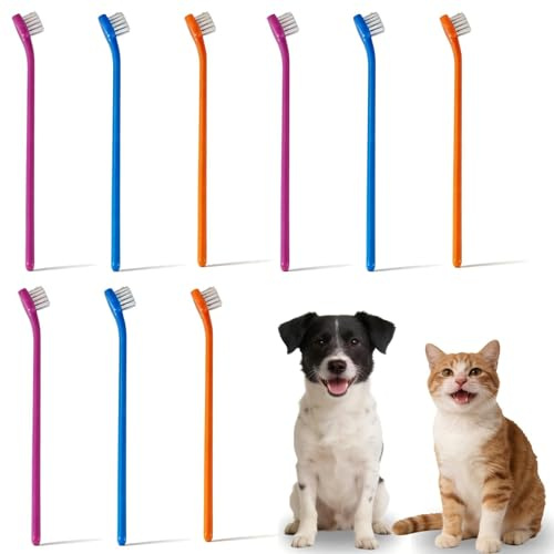 9Pcs Small Dog & Cat Toothbrush Teeth Cleaning Products, Soft Pet Toothbrush Cat Puppy Dental Care Teeth Brush for Dogs Tooth Cleaner Care for Small to Large Dogs Cats