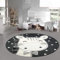 Teppich-Traum Kinderzimmer Teppich Baby Spielteppich 3D Optik High Low Effekt Pferd Creme grau schwarz, 160 cm rund