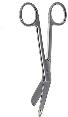 Lister Bandage Scissors 5.5 Nurse Vet Tech Gift - Made of Stainless Steel - First Aid, Used For Cutting Gauze, Tape, Clothing Bandages, Vet Wrap Adhesive Removal, Full Satin Silver
