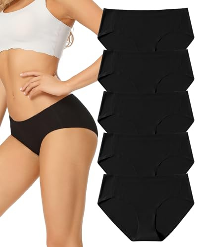 VOENXE Culotte sans Couture Femme, Invisible Slip Sport, Hipster Microfibre