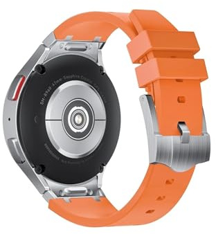 Flytande silikonrem Passar for Samsung Galaxy Watch 7 6 5 4 44mm 40mm/5pro 45mm Armband Bälte Passar for Samsung Watch 6 Classic 47mm 43mm Armband(Orange silver,For Galaxy 5-5 Pro)
