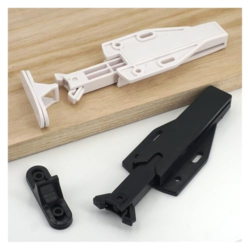 4/2/1 Sets Non-Magnetic Touch Latch Large Size Catch Cabinet Door Push to Open Furniture Cupboard Wardrobe Accessory(2 Sets Black)