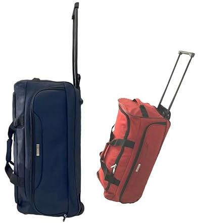 Sac de Voyage Pliable BV 7A Trolley en Toile imperméable et roulettes Grande capacité et résistance Tissu Oxford (Bleu), (60cm x 30cm x 30cm) 64 litres