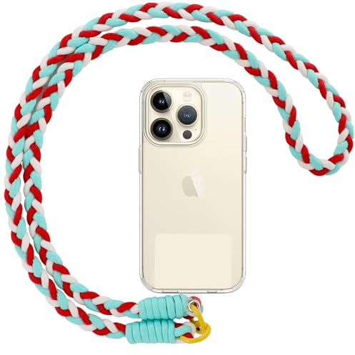 Votvloay Cordón para Movil Universal Colgante para Teléfono Compatible con Todos Los Teléfonos Inteligentes y la Mayoría de los Funda,con Llavero y Parche-Verde Rojo Blanco