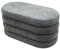 Pouf Bank aus Polyestergewebe, lange Aufbewahrung, mit gepolstertem Sitz und Deckel, ovale Form, 38 x 76 x 38 cm, Grau