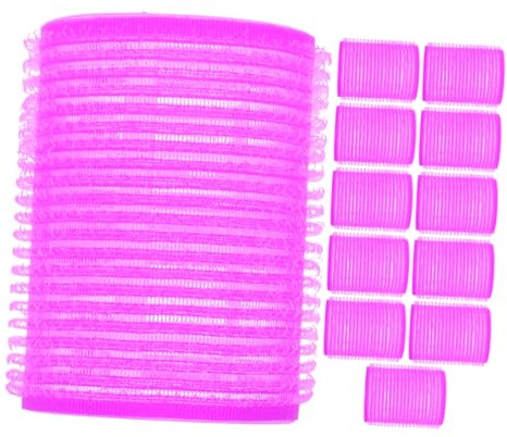 MOTHNUR 12 Rizadores De Pelo De Plástico 45 Mm Para Mujer, Herramientas Para Peinar Cabello Efecto Ondas Grandes, Aptos Para Cabello Seco y Mojado, 12 Piezas Color Aleatorio