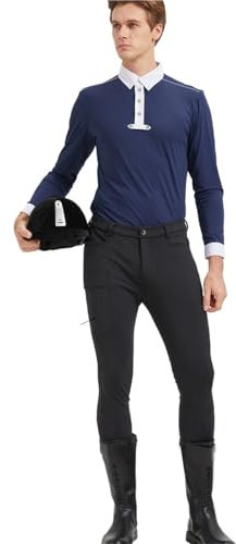 Sports Damen Reitleggings Professionelle Reithose for Herren, Vollsilikon, Reitsporthose, elastisch, schnelltrocknend FüR Reitsport Pferdetraining(Black,XXL)