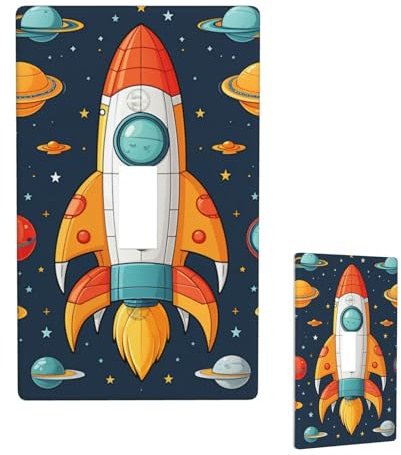 decorative light switch covers rocket design space boat 1 gang single light switch wall plate electric faceplate bedroom kitchen