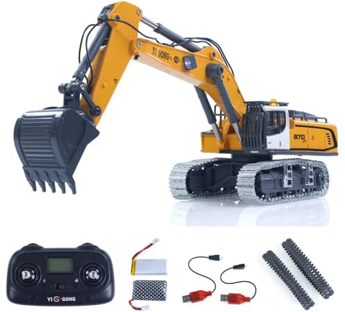 TOUCAN RC HOBBY US in Stock 1/50 RC Excavator K970 Engineering Vehicle Remote Control Electric Lifting Digger Metal Bucket Tracks Light Sound RTR Battery for Adult