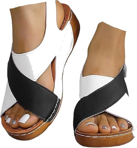 Sandalias Ortopédicas Plataforma para Mujer Zapatos Verano Cómodas Deportivas Antideslizantes Sandalia de Playa con Tacón de Cuña Zapatillas con Punta Abierta Transpirables para el Aire Libre