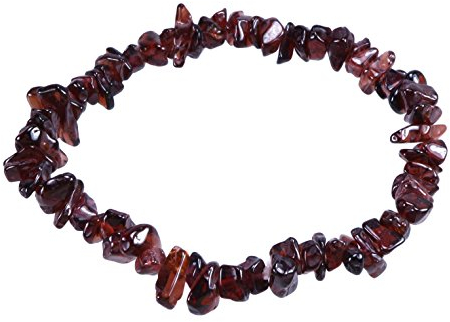 Lebensquelle Plus Granat Splitterarmband | Handgefertigtes Elastisches Stretch Splitter Armband | Echter natürlicher Edelstein (Granat)