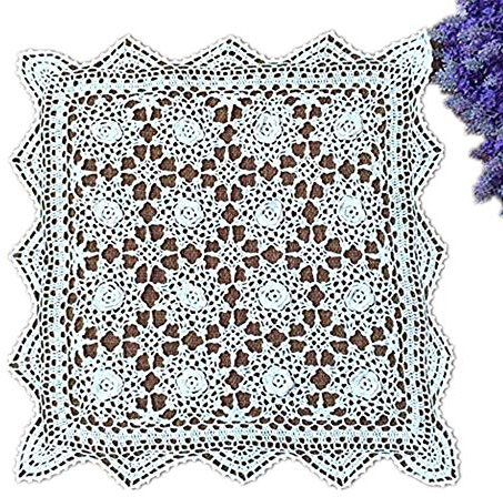 Yizunnu Tischsets/Tischsets aus Baumwolle, handgefertigt, gehäkelt, quadratisch, 50 x 50 cm