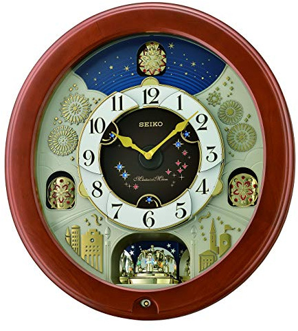 Seiko Melodies in Motion Orologio da Parete con Pendolo Rotante, Legno, Marrone, 15,2 x 53,4 x 49,5 cm
