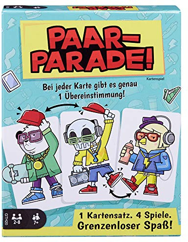 Mattel Games GTH20 - Paar-Parade Kartenspiel, Gesellschaftsspiel, Familienspiel ab 7 Jahren