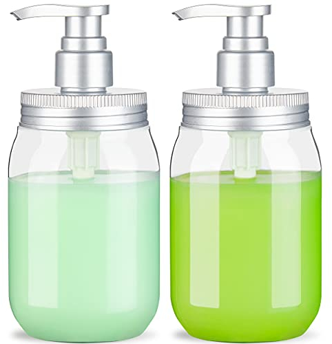 Per il bagno e la cucina/Flacone dispenser con erogatore di sapone a pompa/Flaconi con pompa ricaricabili Dispenser di lozione e sapone/Dispenser di sapone da bagno (450Ml X 2)