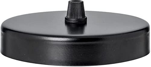 LEDSone Rosone da soffitto con morsetto per cavo di fissaggio per lampada a sospensione, 100 mm, colore nero, set completo (Nero)