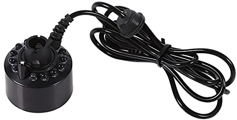 Nebler, 24 V, Farbwechsel, Ultraschall-Nebel, Luftbefeuchter, Nebler mit 12 LED-Leuchten, Teichvernebler für Wasserbrunnen, Teich, Steingarten, Aquarium