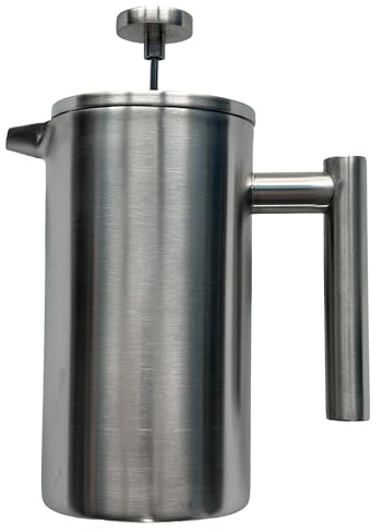 MediMuc Thermo French Press Fine 0,5L - Genießen Sie länger heißen Kaffee in stilvoller Eleganz - doppelwandig und aus hochwertigem Edelstahl - außen blank