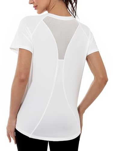 Gyabnw Funktionsshirt Damen Kurzarm Sportshirt Sport Oberteil Fitness Funktionsshirt Locker Laufshirt Atmungsaktiv Wandern