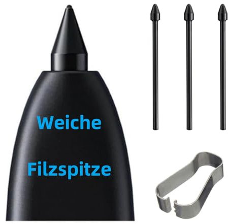 3 STK. Originale Ersatzspitzen für den Samsung Galaxy Tab S7 FE / S7 / S7 Plus S Pen, Ersatzweiche Spitzen für den Samsung S Pen, Tab S7 Stiftspitzen mit Montage-/Demontage-Tool (3 STK.Schwarz)