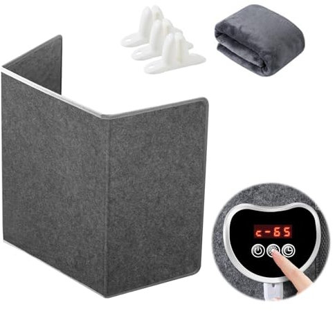 Chauffage de bureau infrarouge - Panneau chauffant infrarouge - Chauffage infrarouge pliable - Chauffage sur pied - Température réglable de 35 à 70 °C - Avec fonction minuterie - 52 x 100 cm