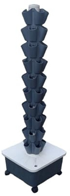 Sistema a torre idroponica per giardino di casa, coltivazione verticale per erbe, frutta e verdura, inclusa pompa per bere, adattatore, vasi a rete, timer