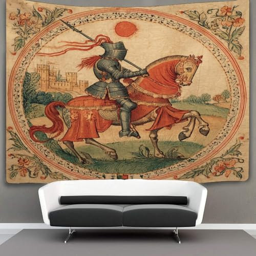 kaiyun Style médiéval Tapisserie Chevalier Murale Tenture Dortoir Chambre Salon 150cmx200cm
