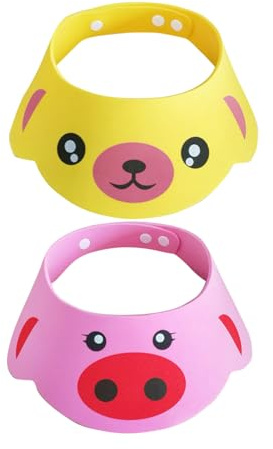 GAJUS 2 confezioni di cuffie da bagno per neonati, cuffie da bagno bambini, cuffie da doccia per neonati, accessori morbidi e regolabili per il lavaggio dei capelli, proteggono gli occhi e orecchie