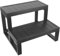 Czyurachel 2-Stufige Pooltreppe, 21.2cm Bodenstehend Treppe, Ergonomisch Trittstufe Wohnwagen, WPC Material, Treppen für Schwimmbäder und Wohnmobile, 60 X 54 X 42.3cm, Schwarz
