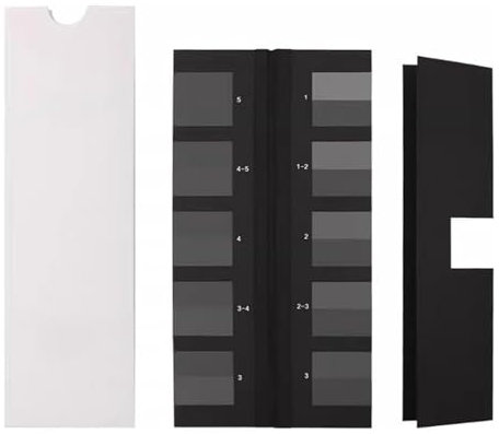 COYEUX Tarjeta de Color Gris para Textiles, 5 Niveles, 9 velocidades, Escala de Grises estándar, para comprobación de solidez al Frote en seco y húmedo o Estabilidad Superficial.