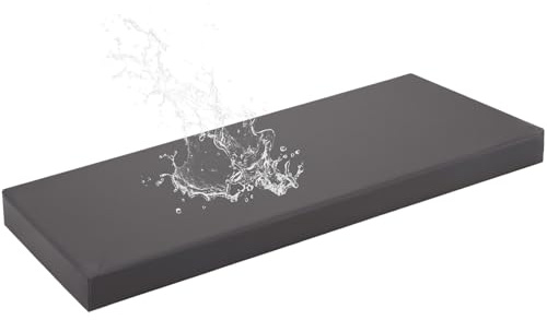 HJZPWB 5 cm de Grosor Colchoneta Banco Jardin Cuero SintéTico Cojines para Bancos de Exterior Impermeable Cojin Banco Exterior Cojines para Banco Colchoneta Banco Jardin,Dark Grey,160x60x5cm