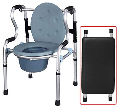 Andador de Aluminio Ligero, portátil, con Altura Ajustable, para Inodoro, Ayuda para Caminar para Adultos, Placa del Asiento Que se Puede Levantar el Doble para Mayor Comodidad.