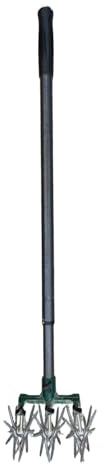 Homyl Rotary Coltivatore Manuale Attrezzo da Giardino Tiller Aeratore Manuale Coltivatore Ruote Rotanti Impugnatura Antiscivolo Adatto per Prato Orto Aiuola
