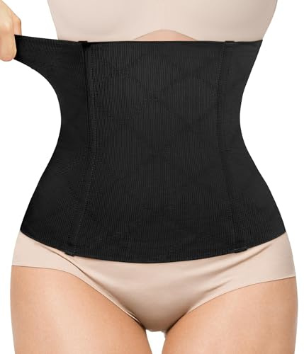 LODAY 2 in 1 Postpartum Recovery Belt,Body Wraps Works for Tighten Loose Skin(M,Black)