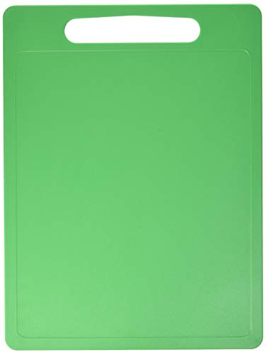 Chef Aid Tagliere grande in poliestere verde, superficie antiscivolo multiuso, facile da pulire e lavabile in lavastoviglie con manico, 40 x 30 cm, disponibile in altri colori