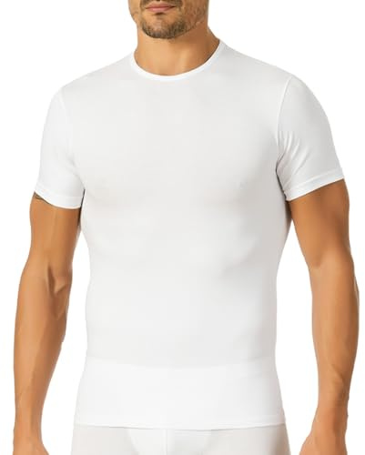 Marlene Maglietta Intima Uomo Girocollo Maglia in Cotone Elasticizzato Canottiera Maniche Corte Aderente T-Shirt Primavera Estiva Sottogiacca Made in Italy